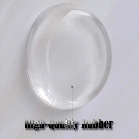Protect walls and doors with 12 clear rubber bumper shields featuring self-adhesive backing; cushions door handles, absorbs shock