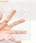 Protect walls and doors with 12 clear rubber bumper shields featuring self-adhesive backing; cushions door handles, absorbs shock