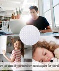 Self Adhesive Clear Rubber Door Bumpers One Quarter Inch Diameter By One Sixteenth Inch Thick Heavy Duty Non Slip Bumpers 100 Pack For Cabinets Doors And Drawers Protect Surfaces Reduce Noise And Scratch Protection image with collage of office, kitchen, and sleeping child