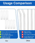 Comparison chart showing clear self adhesive rubber furniture wall bumpers door slam silencers vs competitor products.