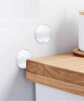 Strongest Door Handle Stopper Set Six Clear Rubber Door Bumpers Wall Shield Cushions Self Adhesive Transparent Protectors installed on wall