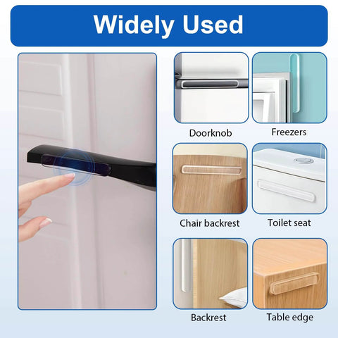 Clear Self Adhesive Rubber Furniture Wall Bumpers Door Slam Silencers Anti Collision Strips For Cabinets Desks And Chairs Easy Peel And Stick 8 Long Strips No Tools Needed installed on various surfaces