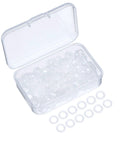 200 Pieces O Ring Keyboard Dampeners For MX Switches And Mechanical Keys, clear rubber dampeners in plastic storage box, top view