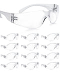 Clear Safety Glasses 24 Pack ANSI Z87.1 Impact Resistant Eye Protection UV400 with polycarbonate lenses, front view display