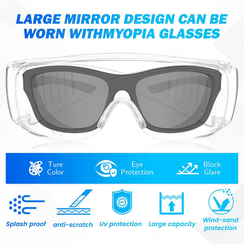Clear Safety Glasses Bulk Pack 6 Pairs Lightweight Protective Eyewear For All with UV protection and anti-scratch features
