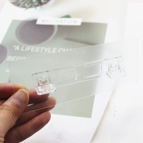 Close-up of 24 Pieces Self Adhesive Shelf Bracket Kit With Double Row Reinforced Design Shelf Supports for quick install.