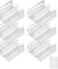 Clear Sliding Shower Door Bottom Guide Set For Top Hung Glass Doors, Six Pieces, One Half Inch Channel System With Track, Ensures Smooth Gliding