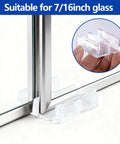 Clear Sliding Shower Door Bottom Guide Set For Top Hung Glass Doors, Six Pieces, One Half Inch Channel System With Track close-up