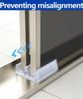 Clear Sliding Shower Door Bottom Guide Set For Top Hung Glass Doors, Six Pieces, One Half Inch Channel System With Track