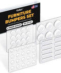 Clear Cabinet Bumper Pads Set With Self Adhesive Silicone Cushions For Doors, Drawers And Furniture Includes Four Shape Sizes