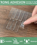 Eight Pack Silicone Anti Collision Pads Clear Strips With No Slip And Sound Dampening For Furniture Doors Windows And Cabinets Protection These Cushions Blend In While Providing Strong Adhesive Hold And Soft Cushion Protection Against Scrapes displayed on wooden surface