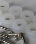 Silicone Rubber Bumpers With Stainless Steel Screws And Embedded Washers, Small 1/2 Inch Diameter And Extra Small 3/8 Inch Diameter, Clear
