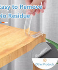 Clear Silicone Cabinet Door Bumpers, 10 Pack Self-Adhesive Noise Dampening Pads for Drawers and Furniture being removed from table