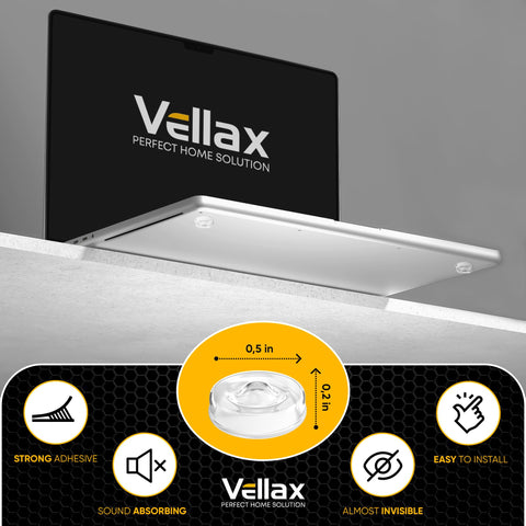 Clear Silicone Cabinet Door Bumpers For No More Noisy Slams Self Adhesive Pads installed on kitchen cabinet door