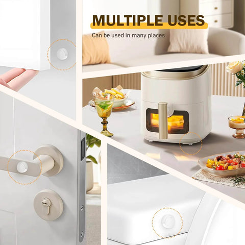 192 Piece Self Adhesive Cabinet Door Bumpers For No-Fuss Install, 1/2 Inch Silicone Cushions used on various surfaces.