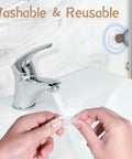 Applying clear silicone door stopper to wall; Six Pack Clear Silicone Door Stoppers for Walls Self Adhesive Door Bumpers to Stop Slams
