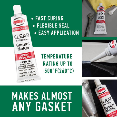 Garage Tough High Temp Silicone Sealant And Gasket Maker For Automotive And Industrial Use Up To 500 Degree Fahrenheit Heat Clear 3 oz Tube
