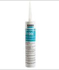 Front view of Clear Silicone Glazing Sealant One Part Neutral Cure RTV For Automated Glazing Systems Weather Resistant Sealant For Window Units 10.3 Fl Oz Cartridge Easy To Apply And Long Lasting with white nozzle.