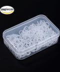 Plastic box with 200 Pieces O Ring Keyboard Dampeners For MX Switches And Mechanical Keys, Clear Rubber Dampeners