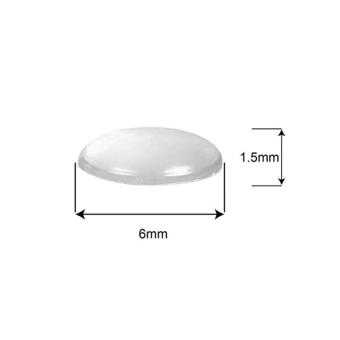 Self Adhesive Clear Rubber Door Bumpers One Quarter Inch Diameter By One Sixteenth Inch Thick Heavy Duty Non Slip Bumpers 100 Pack side view