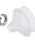 Clear Silicone Vacuum Suction Cup 4mm ID By 33mm OD With Gasket, 1 Pack Pneumatic Bellows Sucker Pad For Industrial Use, side view