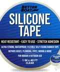 Label of Clear Heavy Duty Silicone Tape Self Fusing Waterproof Tape For Plumbing And Electrical Repairs 1 Inch By 40 Feet