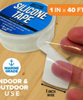 Clear Heavy Duty Silicone Tape Self Fusing Waterproof Tape For Plumbing And Electrical Repairs 1 Inch By 40 Feet in use