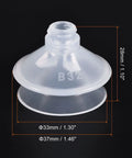 Clear Silicone Vacuum Suction Cup 4mm ID By 33mm OD With Gasket, 1 Pack Pneumatic Bellows Sucker Pad, 37mm By 28mm Overall Size