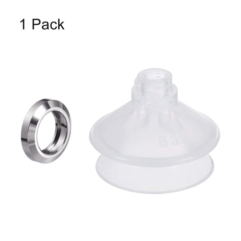 Clear Silicone Vacuum Suction Cup 4mm ID By 33mm OD With Gasket, 1 Pack Pneumatic Bellows Sucker Pad for industrial use