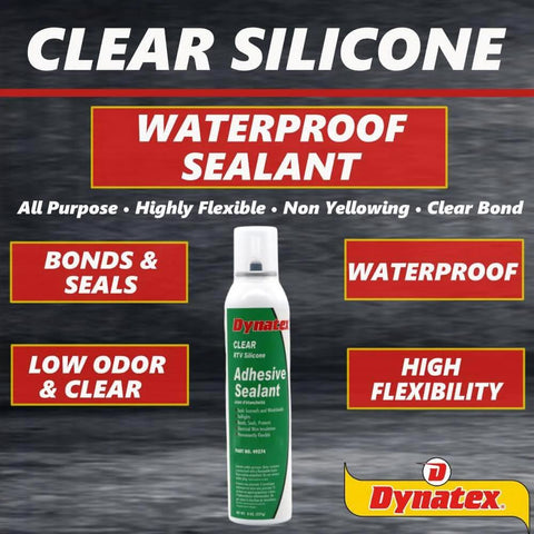 Clear RTV Silicone Adhesive Sealant, 8 Oz Can, Moisture Cure Formula Delivers A Strong Flexible Bond, Watertight Seal