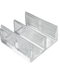 Clear Plastic Sliding Shower Door Bottom Guides Set Five Pieces With Snap In Design For Tub Enclosures One Sided Adhesive Mount Fits One Half Inch Channels Helps Keep Glass Panels Aligned In Tracks Includes Exact Dimension Reference