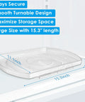 Square Lazy Susan Turntable Organizer For Refrigerator And Pantry Cabinets in use, clear with measurements 15.3 x 11.1 inches
