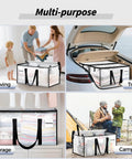 8 Pack Extra Large Heavy Duty Moving Bags Clear Storage Bins With Lids Reinforced Handles And Heavy Duty Zippers in use scenarios