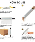 How to use Heavy Duty 15 Inch Clear Stretch Wrap Roll With Handles For Moving And Packing 1000 Feet Of Industrial Plastic Wrap