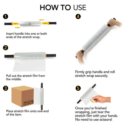 How to use Heavy Duty 15 Inch Clear Stretch Wrap Roll With Handles For Moving And Packing 1000 Feet Of Industrial Plastic Wrap