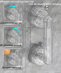 Transparent Suction Cup Handle For Bathroom Kitchen Shower Sliding Glass Doors Cabinets And Drawers, non-slip grip on tile surface
