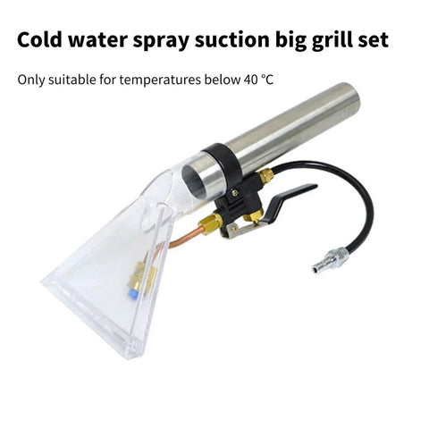 Clear scrub head sprayed extraction nozzle for vacuum cleaners, featuring ergonomic lightweight design for car and furniture cleaning.
