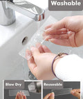 Person washing Double Sided Nano Tape 2 Inch By 33 Feet Heavy Duty Mounting Gel Tape Clear Traceless Washable Removable
