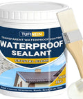Clear Waterproof Sealant Coating for Indoor And Outdoor Use 35oz with brush; invisible water-based protective layer for roofs, walls, gardens.