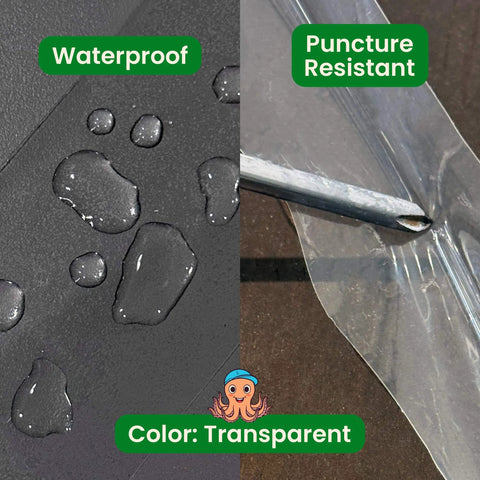 Waterproof and puncture-resistant features of Window Weather Sealing Tape, 2 inch by 90 ft clear roll, insulation seal, draft blocker