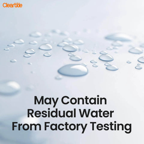 Cleartide Diaphragm Water Pump with residual water droplets from factory testing, focus keyword: Cleartide Diaphragm Water Pump, 115V, 3.3 GPM, 50 PSI, Self-Priming 10FT, Self-Diagnosis & Dry-Run Protection, Built-In Pressure Switch, Water Pressure Booster Pump for Home Use.