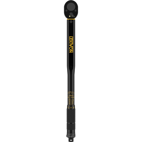 Click Torque Wrench, Half Inch Drive, 10 To 150 Foot Pounds And 13.6 To 203.5 Newton Meters, Pre Calibrated To Four Percent Accuracy