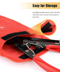 Heavy Duty Pro Grade Car Upholstery Clip Pliers Set And Fastener Remover Kit With Storage Bag, showing pliers in red canvas bag