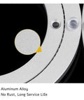 Close-up of 8 Inch Aluminum Lazy Susan Turntable Bearing with smooth silent rotation and strong load capacity, showing anti-rust design.
