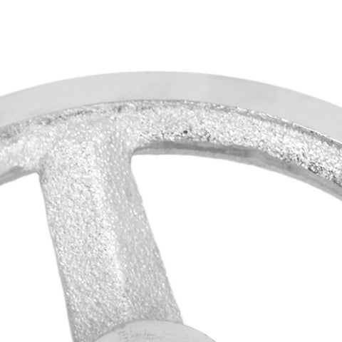 Close-up of 125mm Diameter Rotary Handwheel With 12mm ID Bore Cast Iron Chrome Plated Round Hand Wheel for machines three spoke design