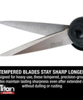 Industrial Grade Heavy Duty Scissors close-up showing stainless steel blades and comfortable handles for precise cutting