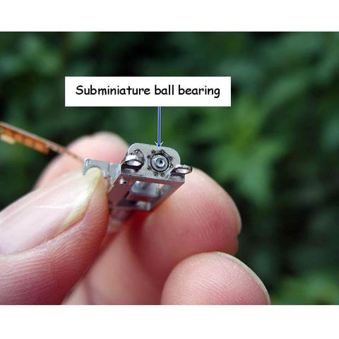 Close-up of a Mini Micro 4mm 5V 2-Phase 4-Wire Precision Planetary Gearbox Gear Stepper Motor Screw Metal Slider Nut held in hand