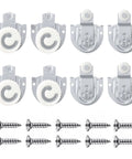 8Pcs Sliding Closet Door Hardware Set With 7/8 Inch Nylon Wheels Type 1 And Type 2 Rollers Adjustable Offsets Includes Screws