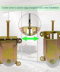 4 Pack Sliding Mirror Closet Door Rollers Replacement Hardware with 1-1/2 inch POM concave ball bearing wheels, steel housing.