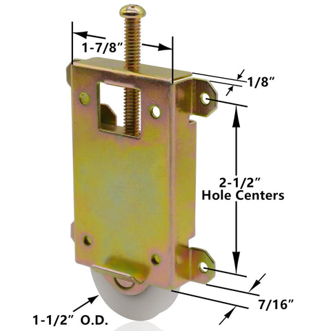 4 Pack Sliding Mirror Closet Door Rollers Replacement Hardware With One And A Half Inch POM Concave Ball Bearing Wheels